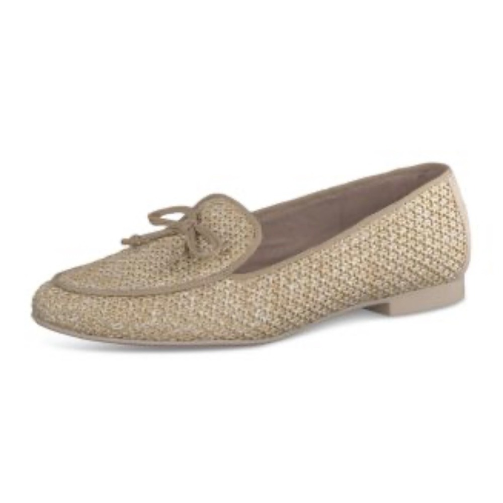 NWT Paul Green Robbie Raffia Loafers Natural‎ Beige Slip On Flats Size 7 $379